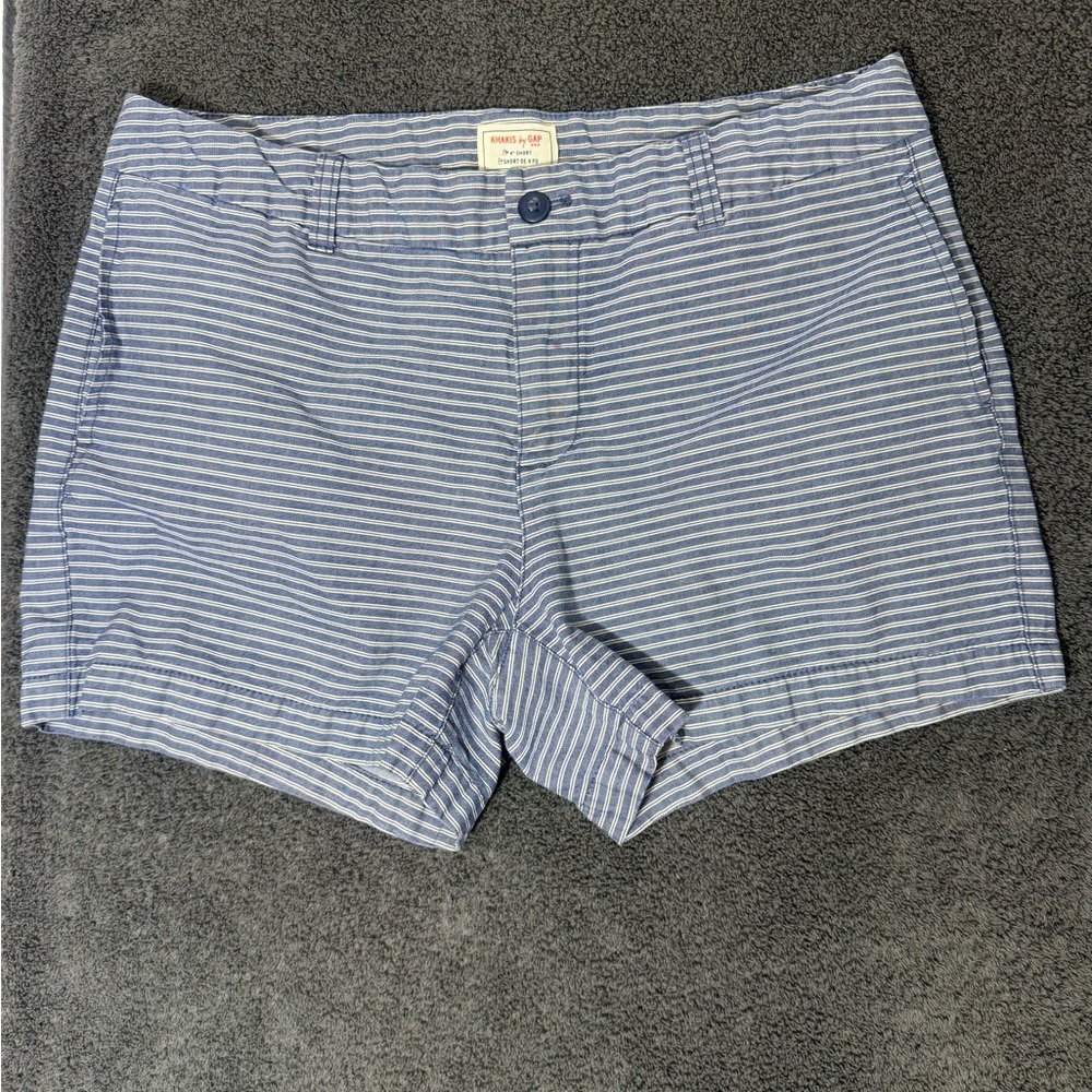 Gap Blue and White Striped Women's Shorts